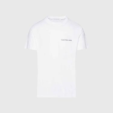  Calvin Klein Jeans Institutional Erkek Beyaz T-shirt