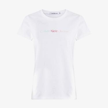  Calvin Klein Jeans Diffused Kadın Beyaz T-Shirt