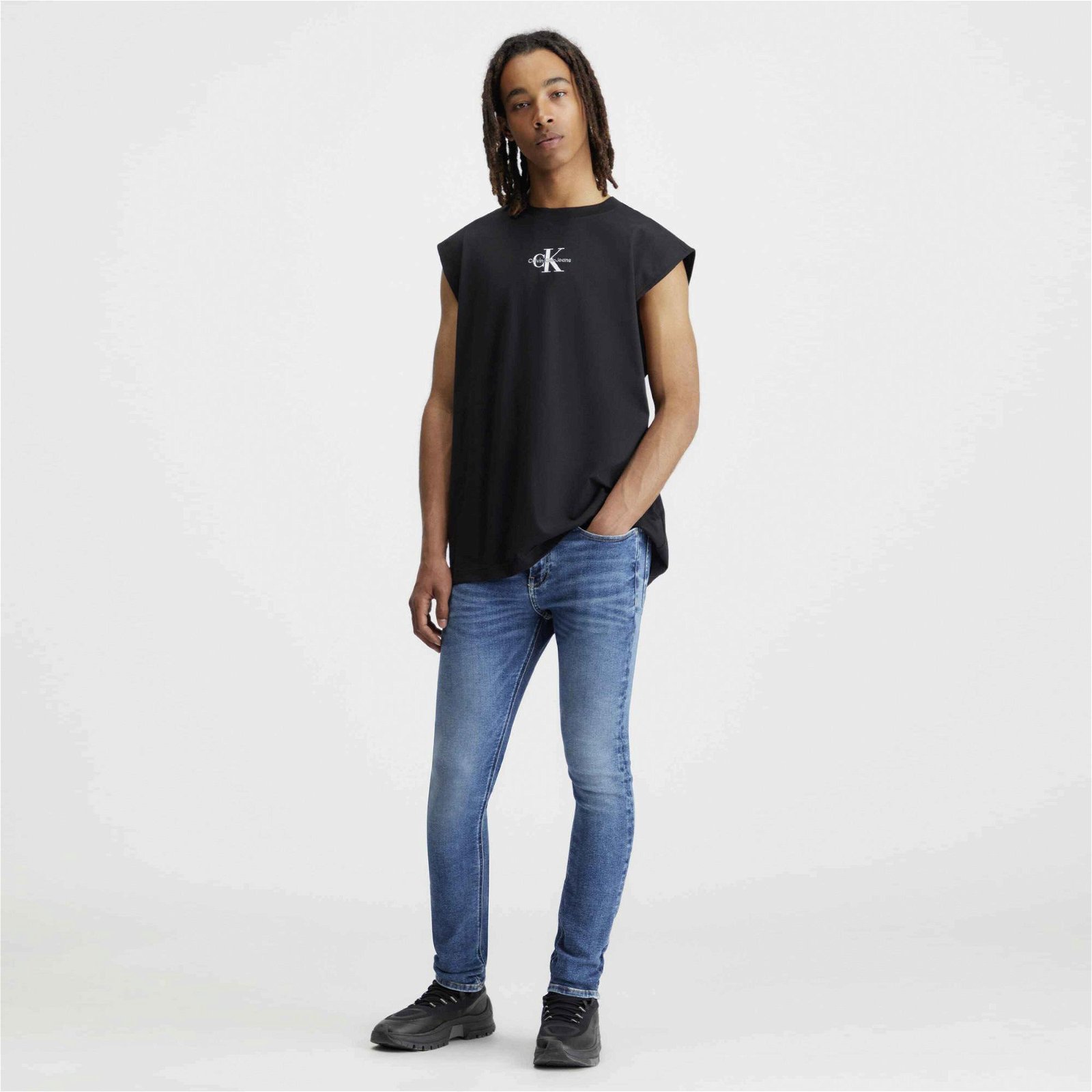 Calvin Klein Jeans Monologo Erkek Siyah T-Shirt