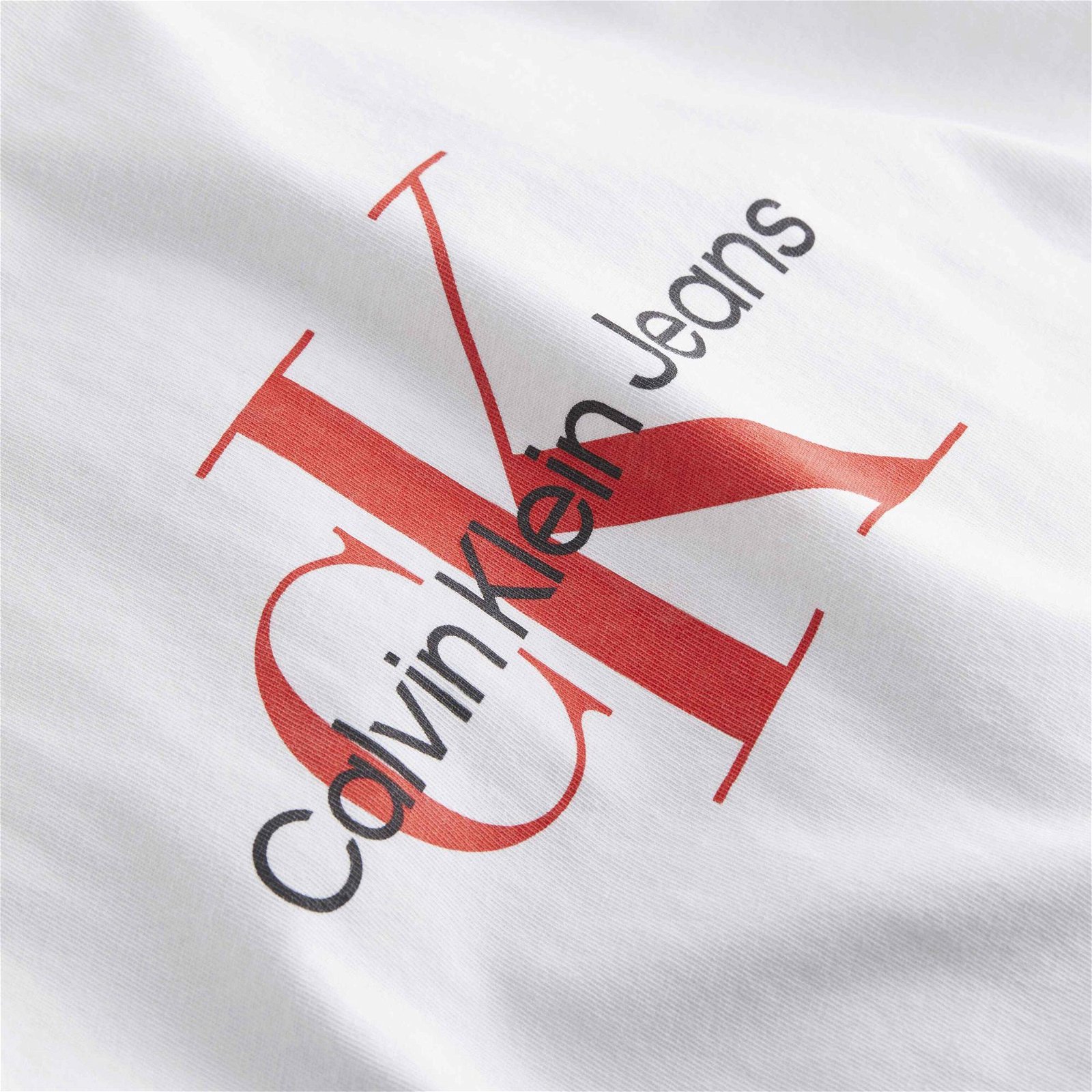 Calvin Klein Jeans Monologo Erkek Beyaz T-Shirt