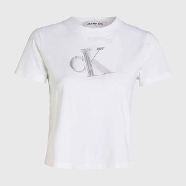  Calvin Klein Jeans Meta Minimal Kadın Beyaz T-Shirt