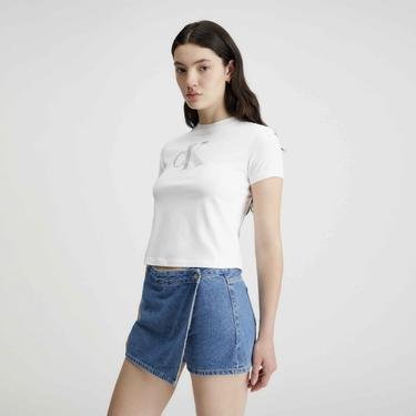  Calvin Klein Jeans Meta Minimal Kadın Beyaz Bluz