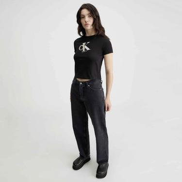  Calvin Klein Jeans Meta Minimal Kadın Siyah T-Shirt