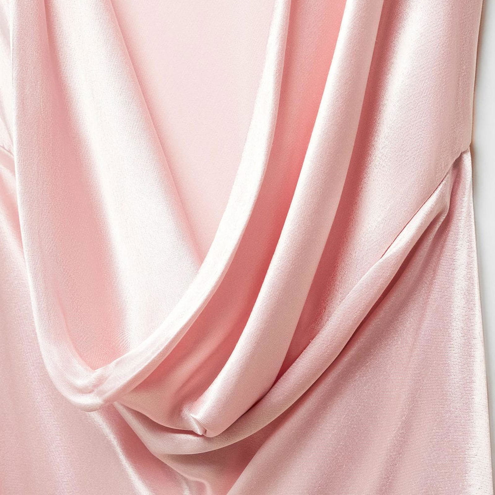 Mango Kadın Sırtı Açık Saten Elbise Pastel Pembe