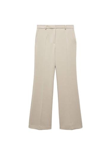  Mango Kadın Yüksek Belli Wideleg Pantolon Açık/Pastel Gri