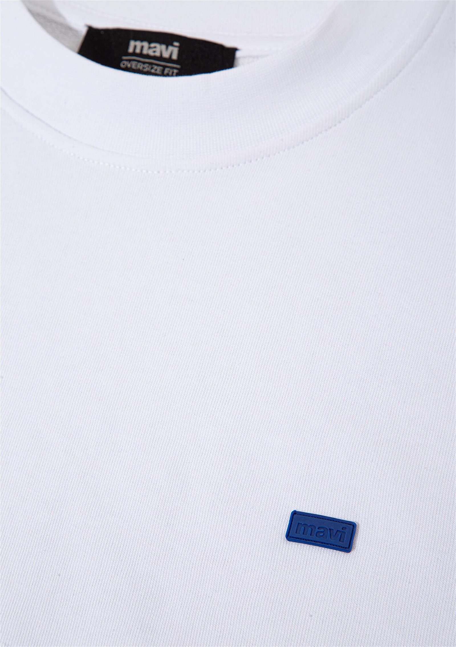 Mavi Bisiklet Yaka Beyaz Basic Sweatshirt 0S10084-620