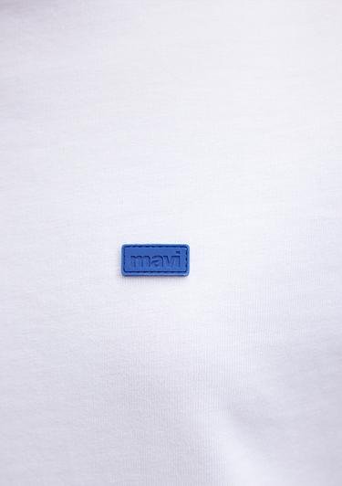  Mavi Bisiklet Yaka Basic Beyaz Crop Tişört Crop / Kısa Kesim 1612187-620