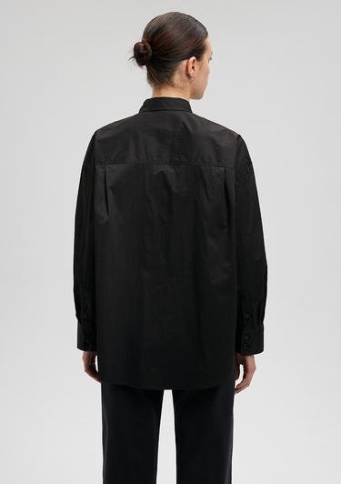  Mavi Siyah Gömlek Oversize / Geniş Kesim 1210605-900