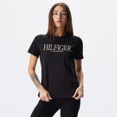  Tommy Hilfiger Reg Kadın Siyah T-Shirt