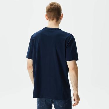  Tommy Jeans Reg Linear Logo Erkek Lacivert T-Shirt