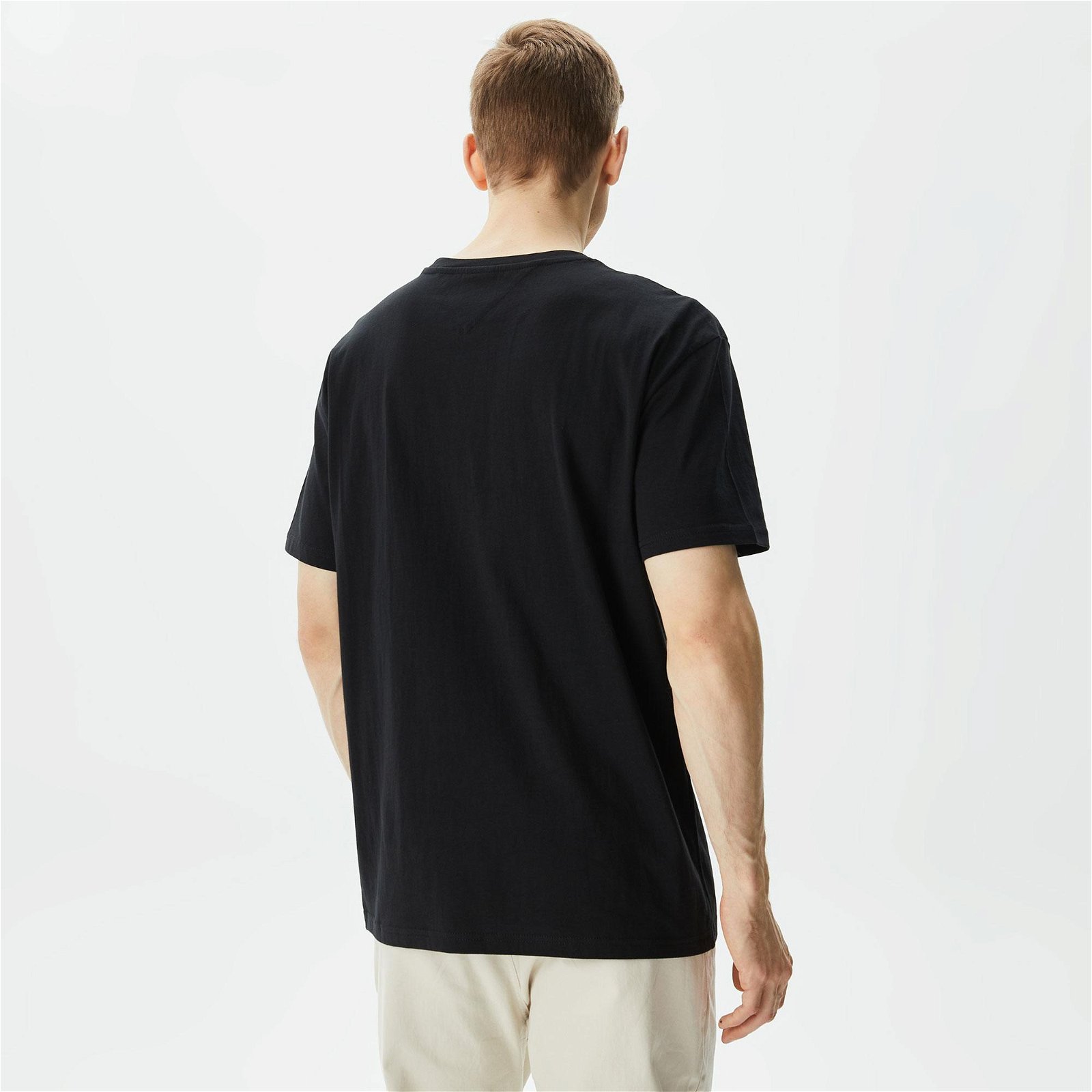 Tommy Jeans Reg Linear Logo Erkek Siyah T-Shirt
