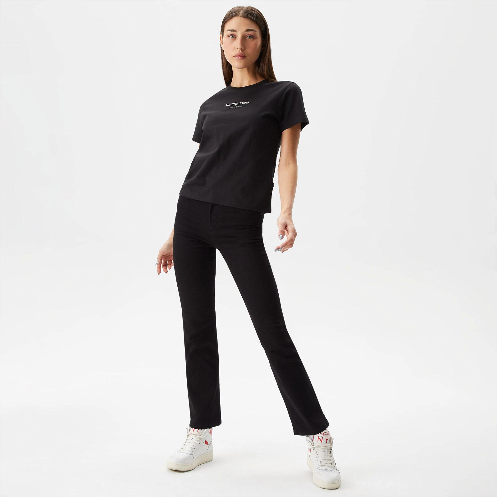 Tommy Jeans Regential Logo 1+ Kadın Siyah T-Shirt