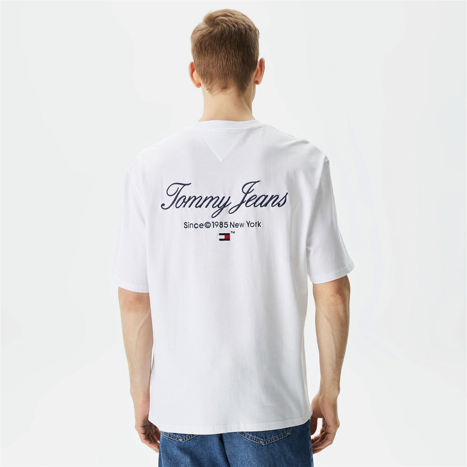 Tommy Jeans Serif Luxe Erkek Beyaz T-Shirt