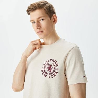  Tommy Hilfiger Icon Crest Erkek Bej T-Shirt
