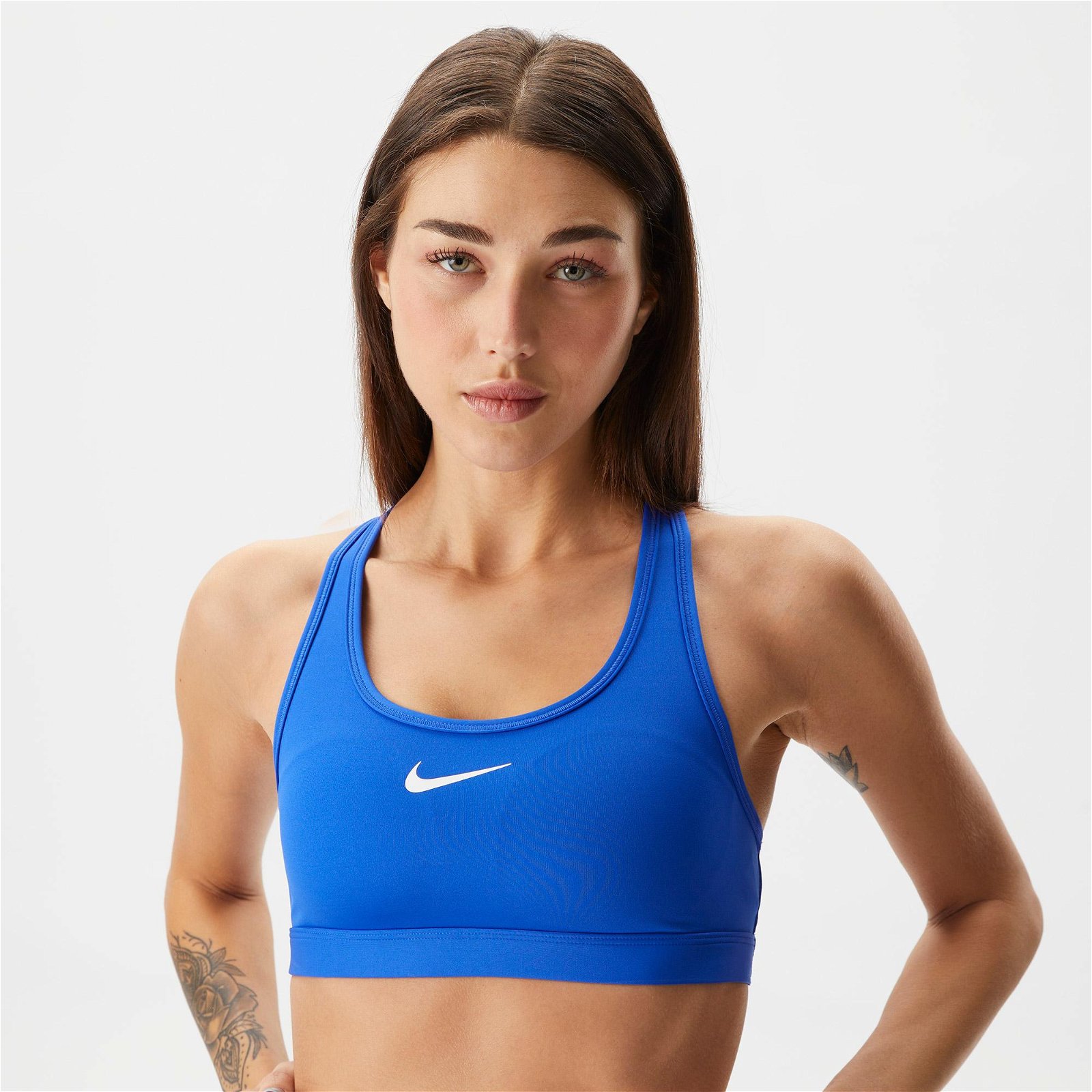 Nike Swoosh Medium Support Kadın Mavi Bra