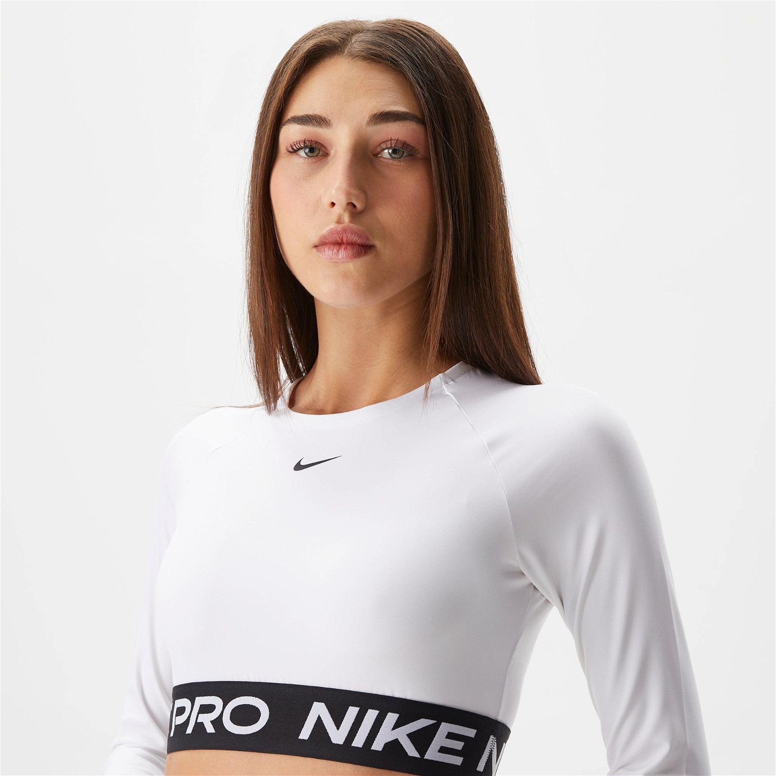 Nike Pro Dri-Fit 365 Kadın Beyaz Uzun Kollu T-Shirt