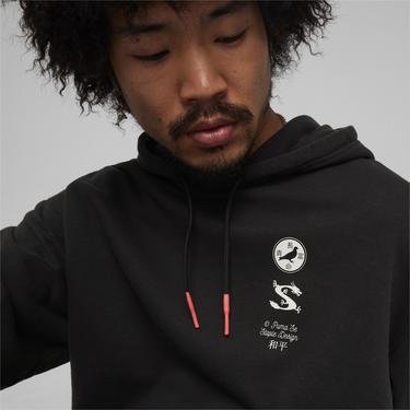  Puma X Staple Graphic Hoodie Erkek Siyah Sweatshirt