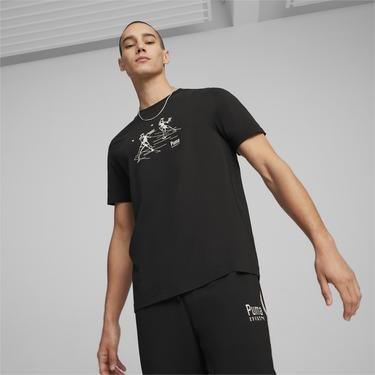  Puma Team Graphic Erkek Siyah T-Shirt