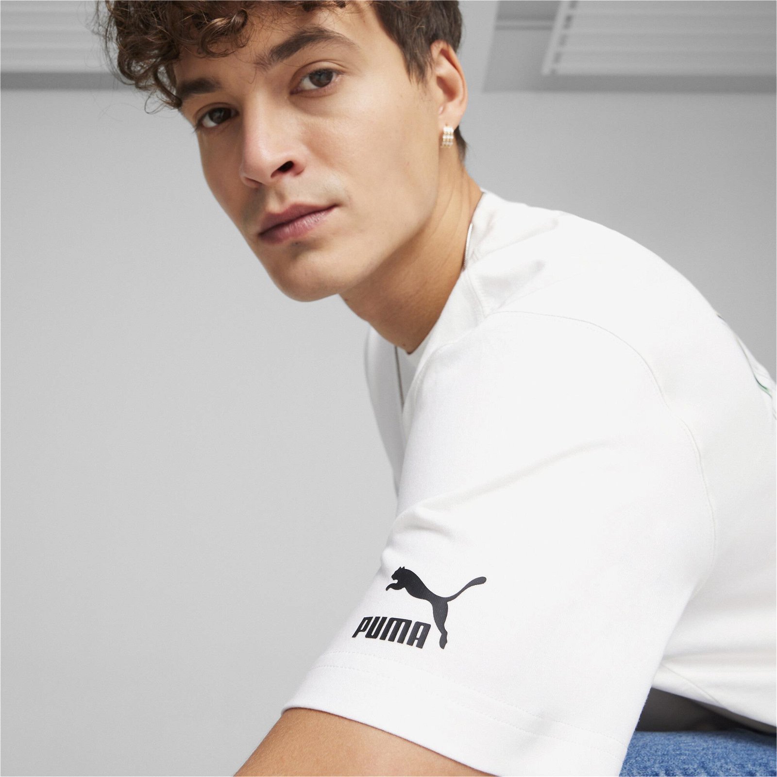 Puma Team Graphic Erkek Beyaz T-Shirt