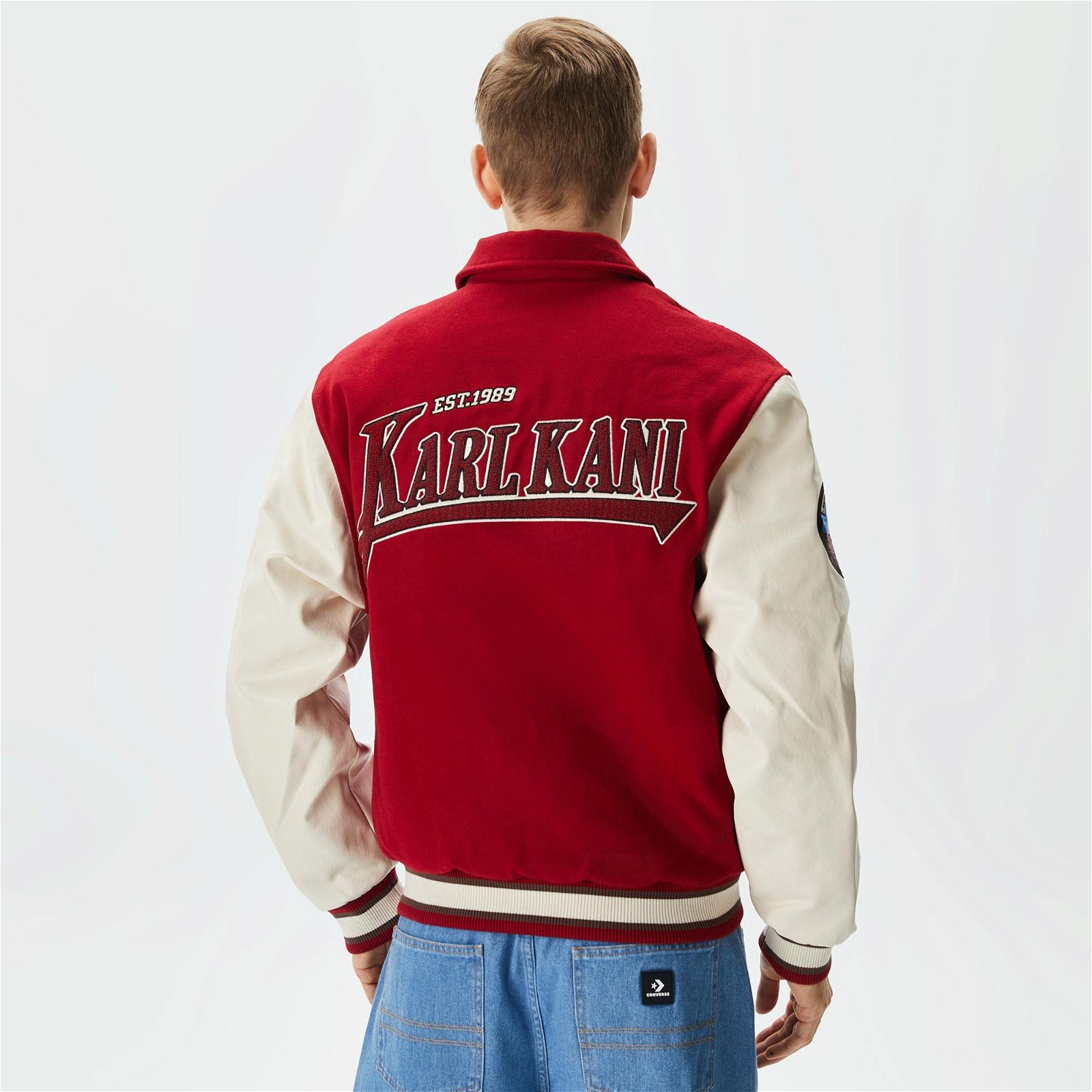 Karl Kani Chest Signature Block College Jacket Erkek Kırmızı Ceket