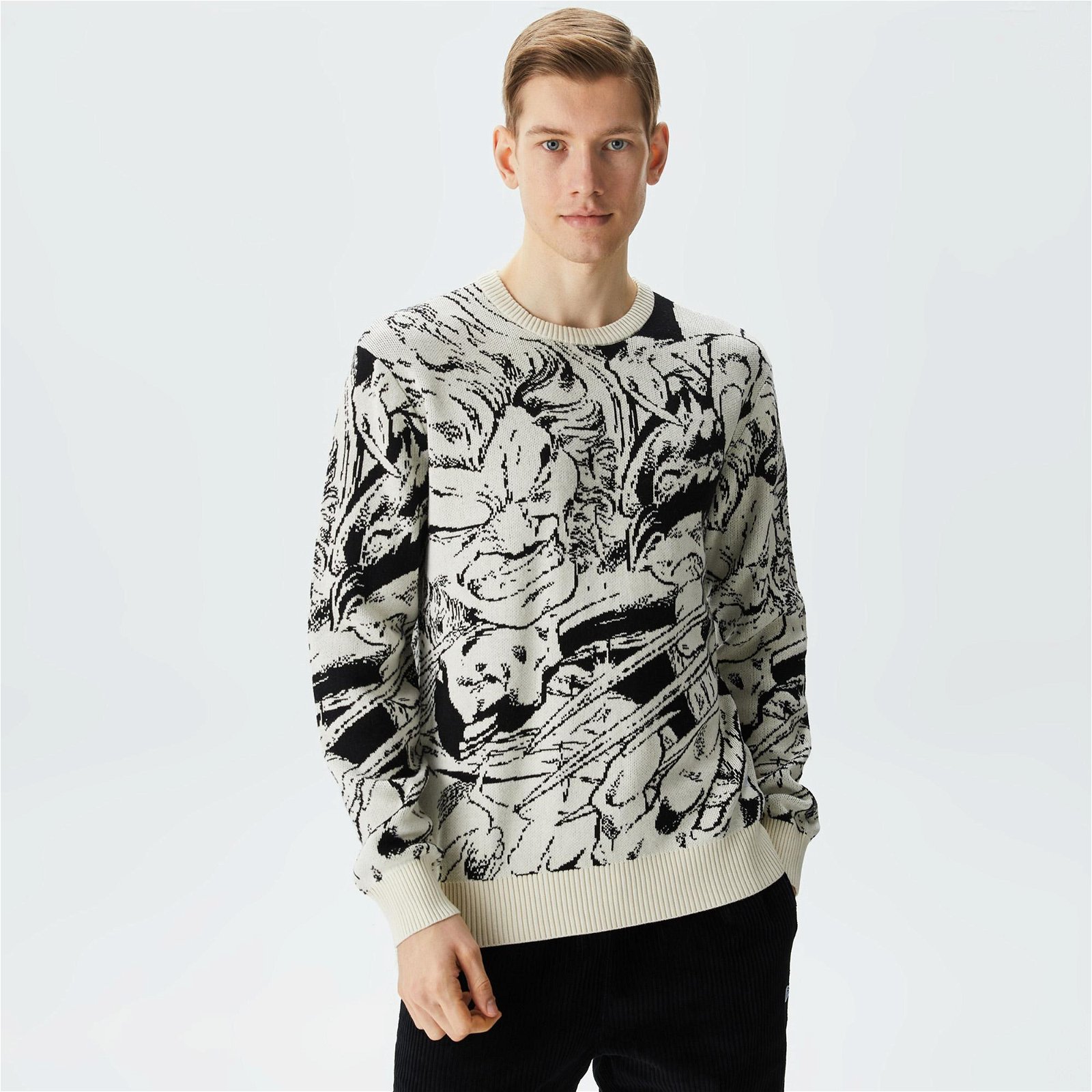 HUF Epic Showdown Crew Sweater Erkek Siyah/Beyaz Sweatshirt