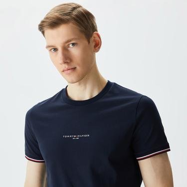  Tommy Hilfiger Logo Tipped Erkek Lacivert T-Shirt