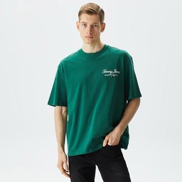  Tommy Jeans Serif Luxe Erkek Yeşil T-Shirt