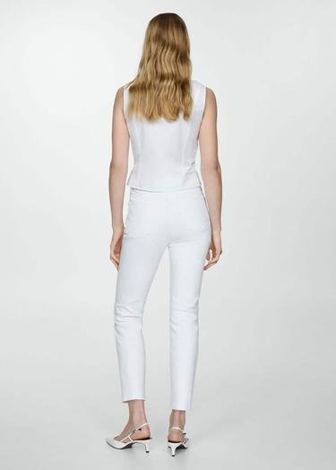  Mango Kadın Cropped Skinny Jean Beyaz
