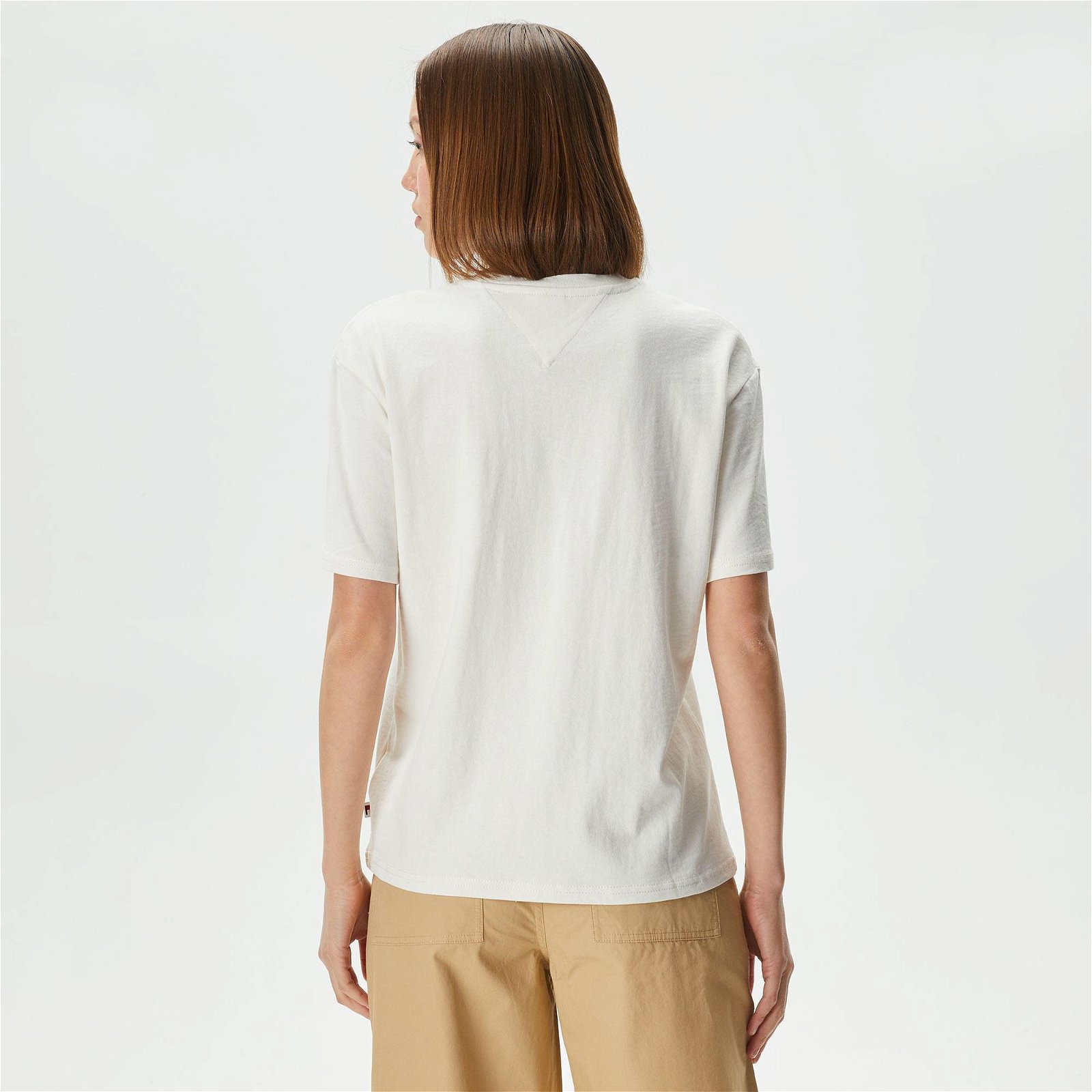 Tommy Jeans Relax Varsity Lux Kadın Beyaz T-Shirt