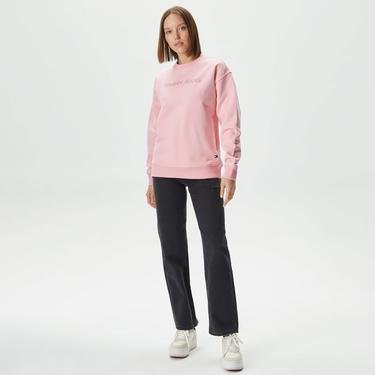  Tommy Jeans Relax Bold Classic Crew Kadın Pembe Sweatshirt