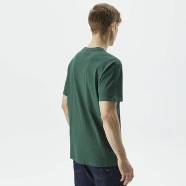  Tommy Jeans Reg Linear Logo Erkek Yeşil T-Shirt