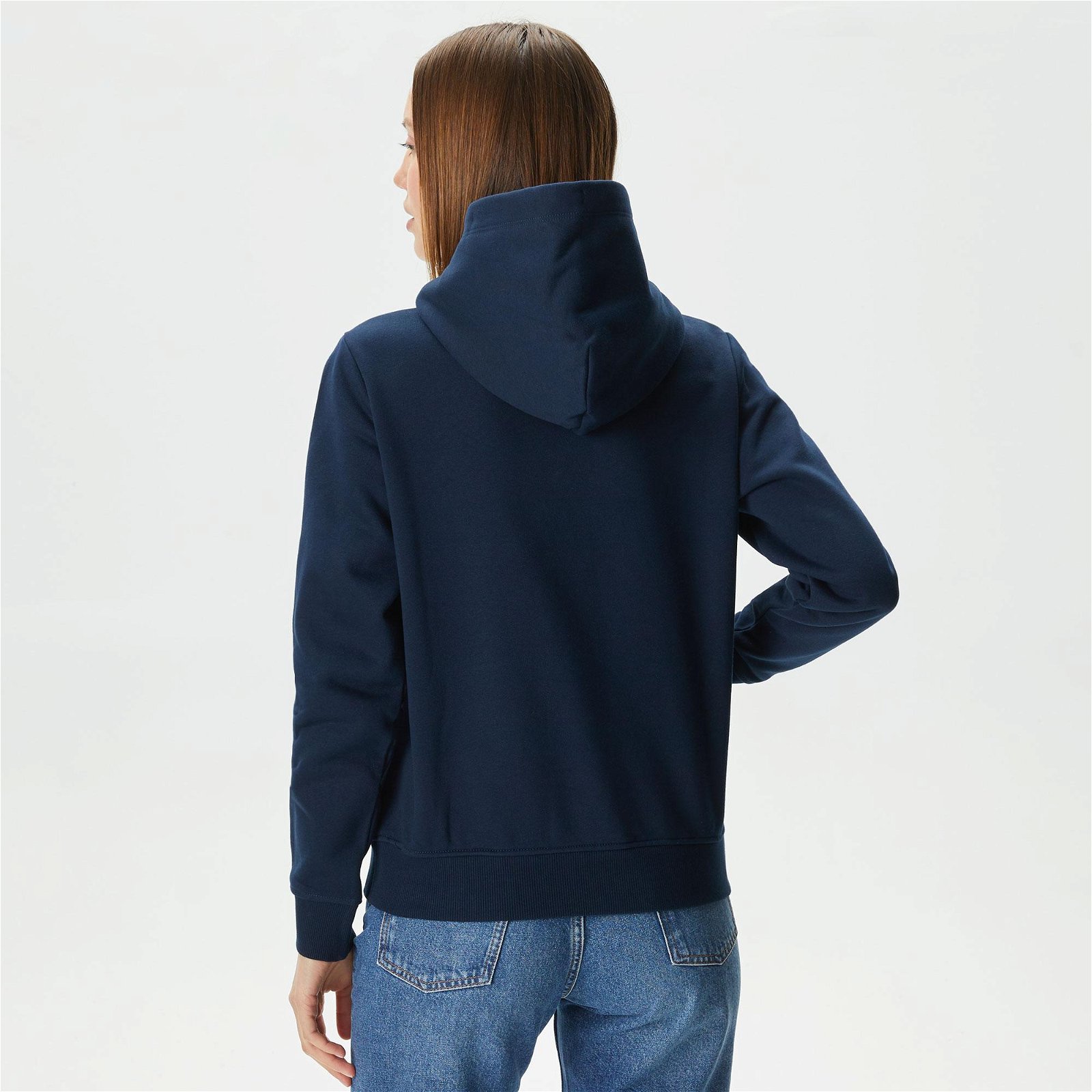 Tommy Jeans Reg Linear Hoodie Kadın Lacivert Sweatshirt