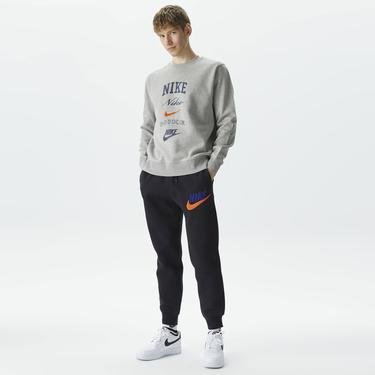  Nike Club Fleece Crew Stack Erkek Gri Sweatshirt