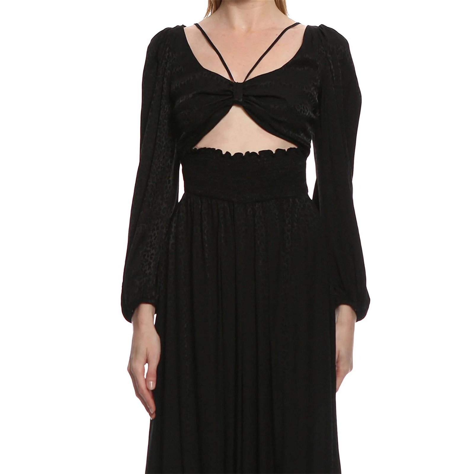 Marais Studio Kadın Nebula Siyah Viskon Cutoutlu Elbise