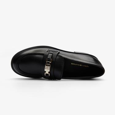  Tommy Hilfiger Hardware Loafer Kadın Siyah Ayakkabı