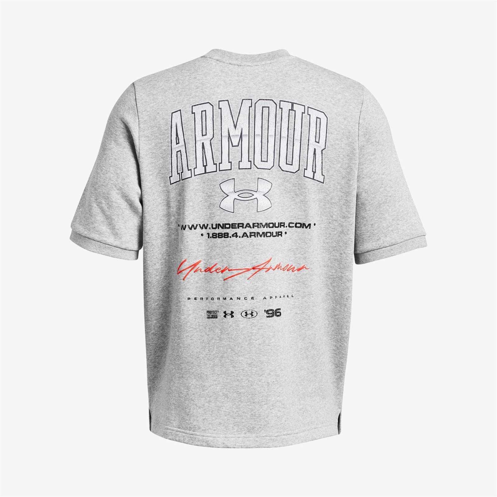 Under Armour Essential Fleece Oversize Erkek Gri T-Shirt