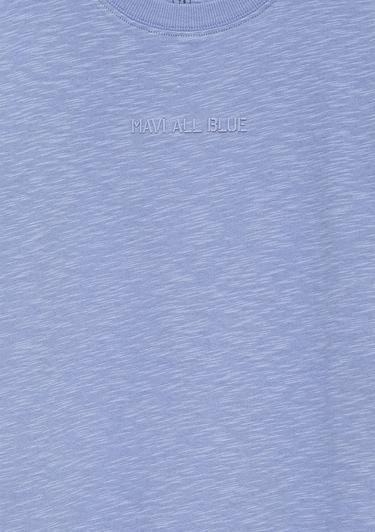  Mavi Organik Pamuklu Mavi Basic Tişört Loose Fit / Bol Rahat Kesim 6610203-70852