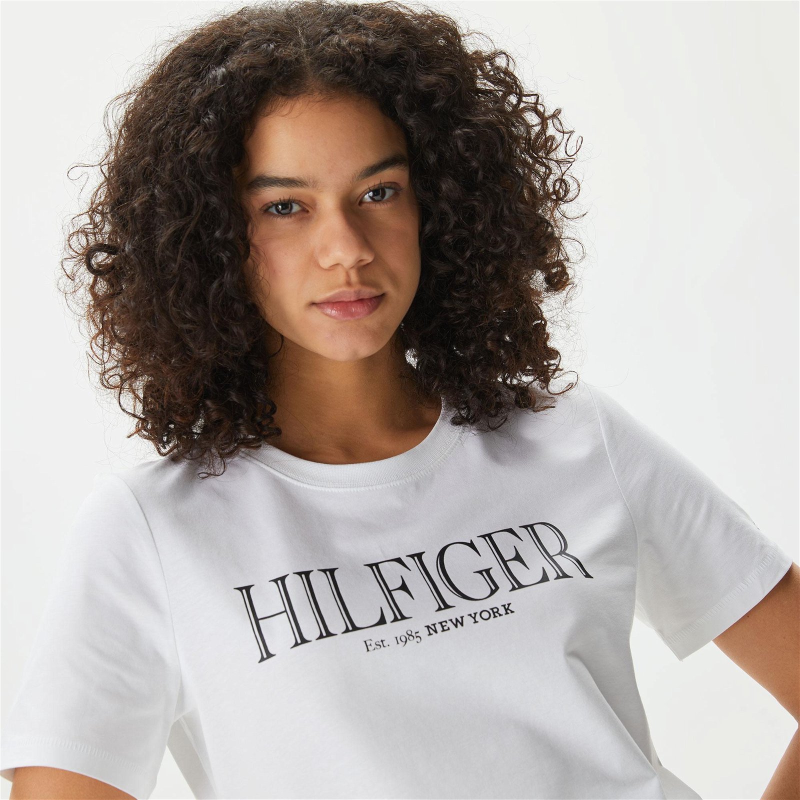 Tommy Hilfiger Reg Kadın Beyaz T-Shirt