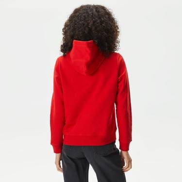  Tommy Jeans Reg Linear Hoodie Kadın Kırmızı Sweatshirt