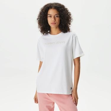  Tommy Jeans Relax Bold Classic Kadın Beyaz T-Shirt