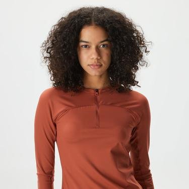  Jordan Sport Kadın Kahverengi Uzun Kollu T-Shirt