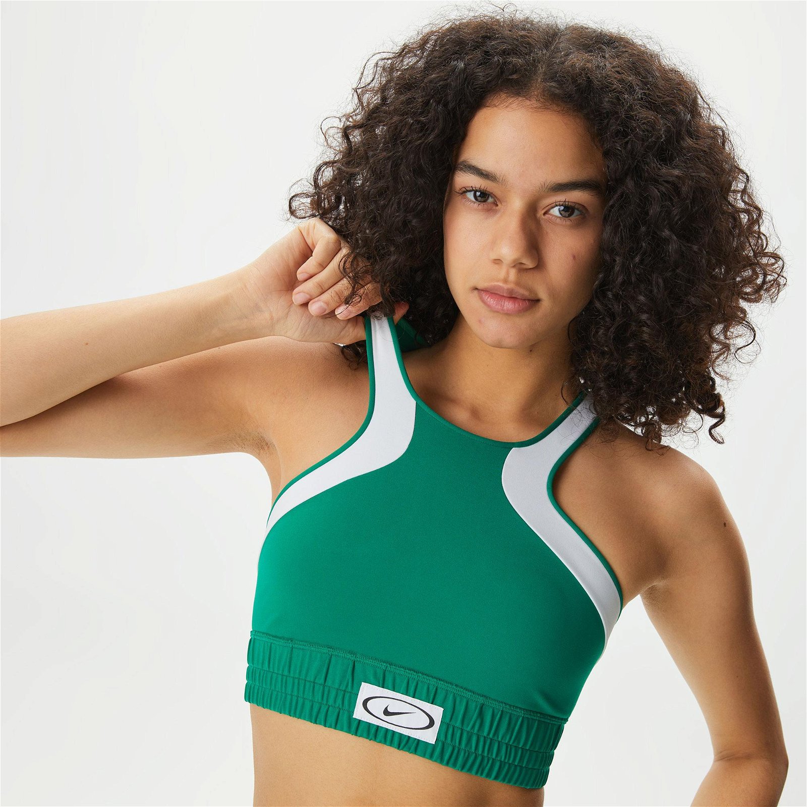 Nike Dri-Fit High Neck Kadın Yeşil Bra