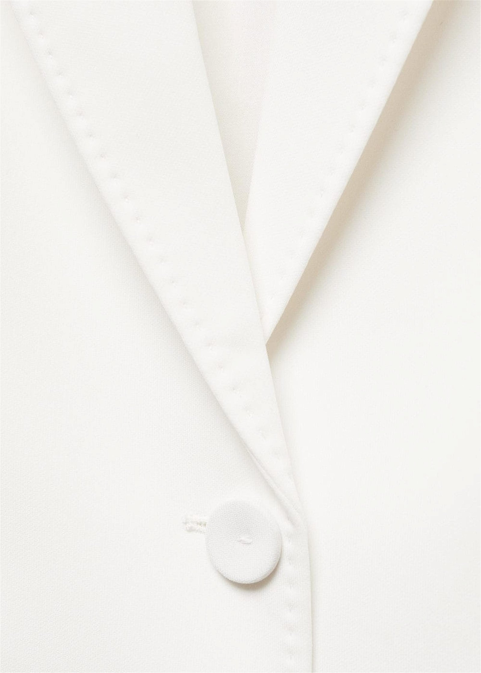 Mango Kadın Düz Kesim Kumaş Blazer Ceket Beyaz