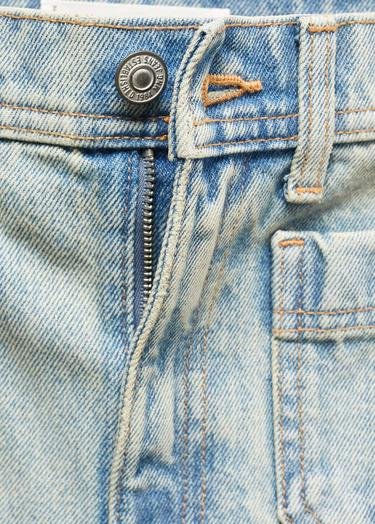  Mango Kadın Düğmeli Wideleg Jean Orta Vintage Mavi