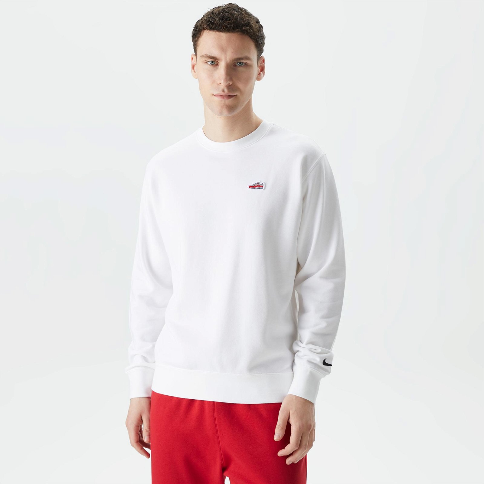 Nike Sportswear Crew Erkek Beyaz Sweatshirt