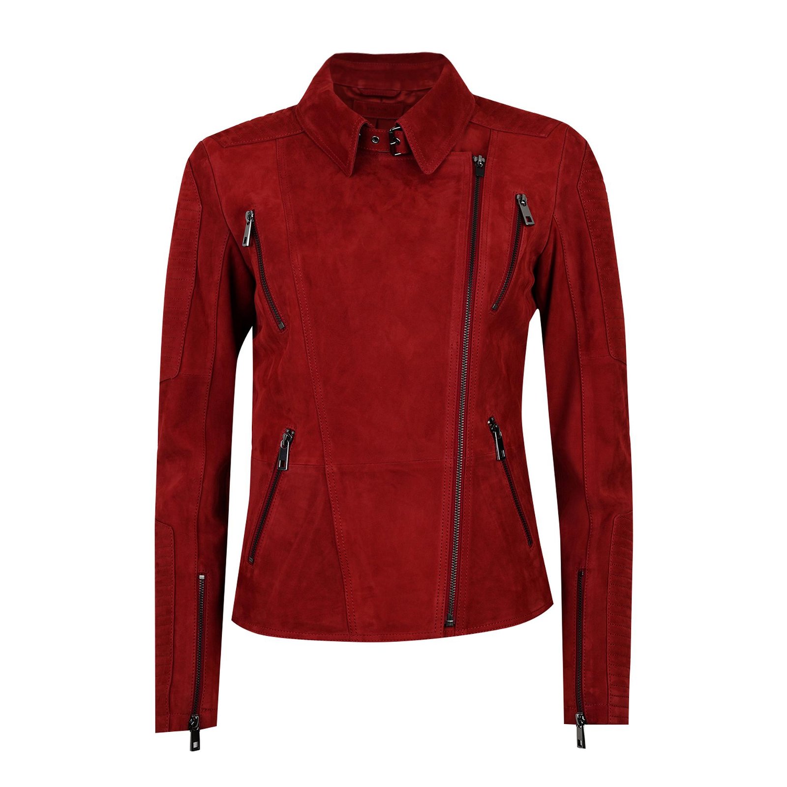 Akadia Kırmızı Kadın Süet Deri Ceket