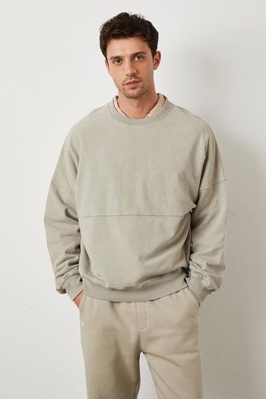  Yıkamalı Basic Sweatshirt