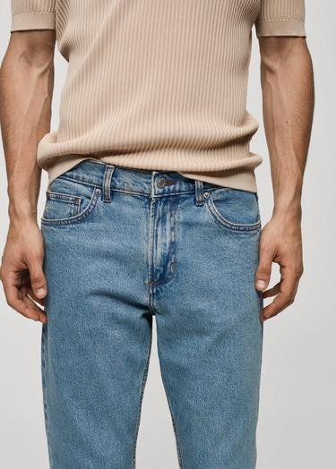  Mango Erkek Ben Tappered Fit Jean Pantolon Açık Vintage Mavi