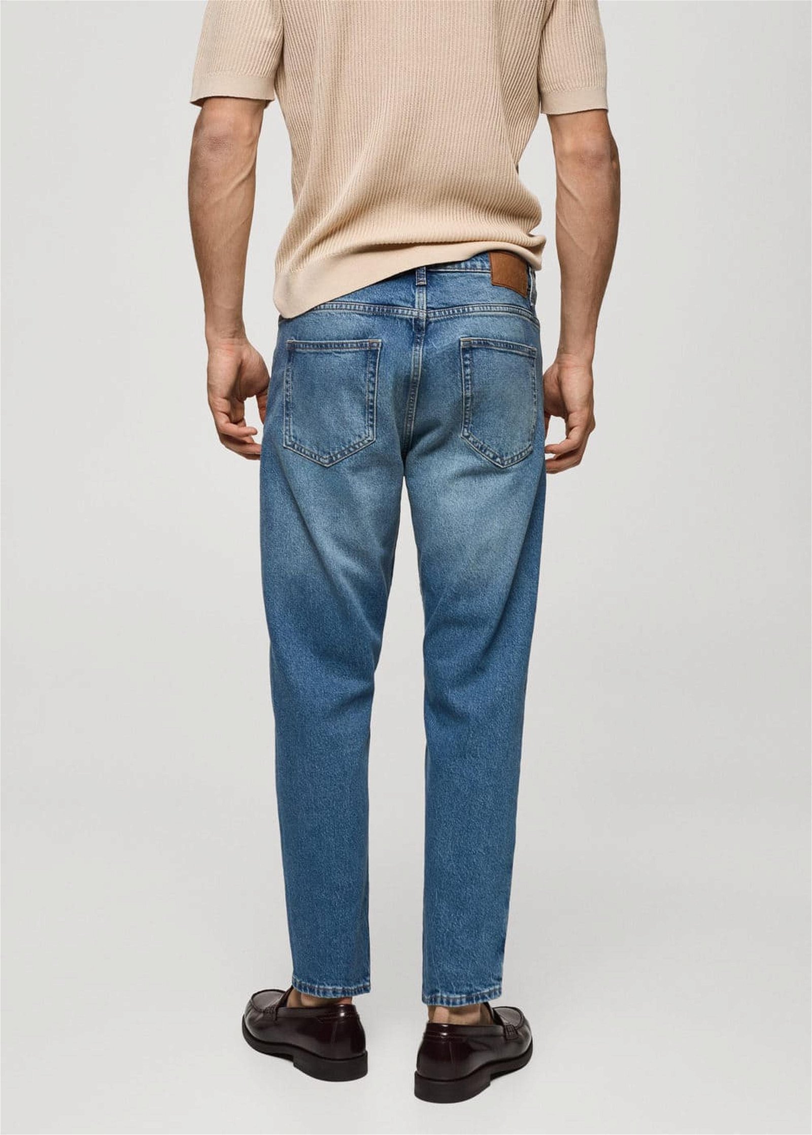Mango Erkek Ben Tappered Fit Jean Pantolon Orta Vintage Mavi