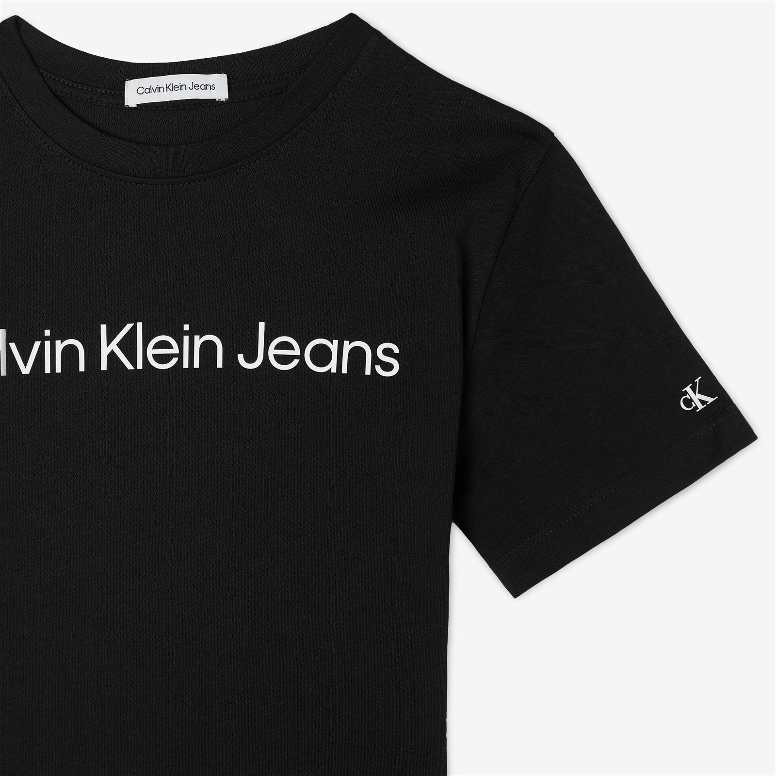 Calvin Klein Jeans New Inst. Logo Çocuk Siyah T-Shirt